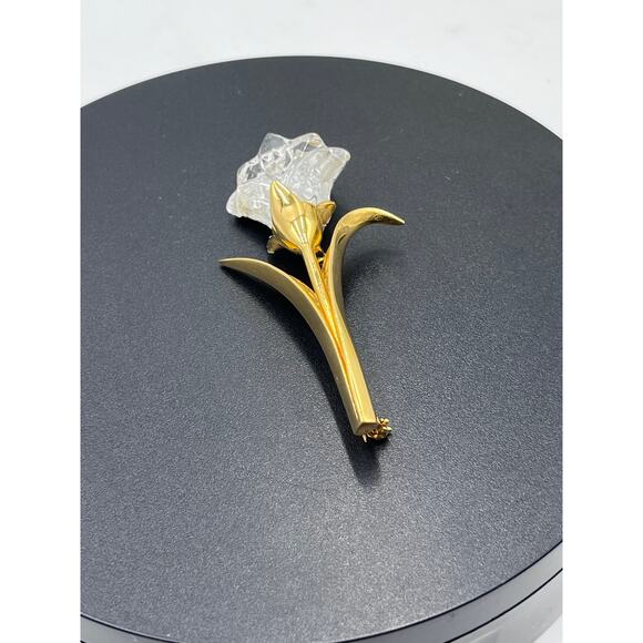 Swarovski Vintage Crystal Cala Lilly Tulip Flower Brooch Memories Collection - Picture 6 of 15